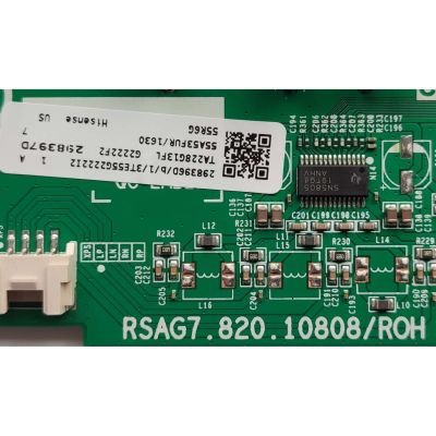 MAIN FUENTE PARA TV HISENSE / NUMERO DE PARTE 298396 / RSAG7.820.10808/ROH / 298397D / 3TE55G2222I2 / TA228G13FL / 55A53FUR/1630 / PANEL HD550Y1U72-T0L2/GM/CKD3A/ROH / DISPLAY HV550QUB-F70 REV.2.0 / MODELO 55R6G	 - Imagen 2